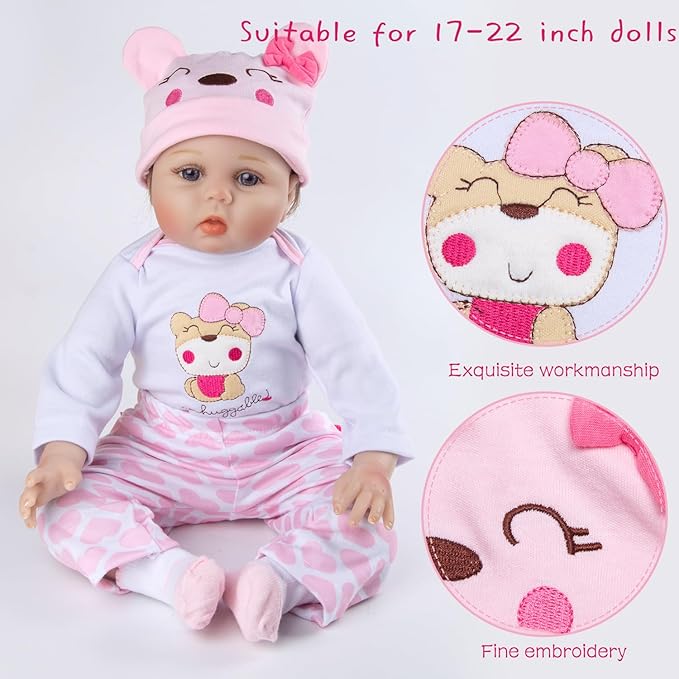 Pedolltree 11 Pcs Set Reborn Baby Dolls Clothes Girl Outfit Accessories for 17-22 Inch Reborn Doll Newborn Girl with Butterfly Backpack Diaper