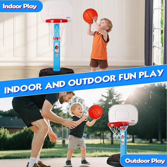 AOKESI Toddler Basketball Hoop Indoor for Age 1-3, Adjustable Kids Basketball Hoops Set, Mini Basketball Goal with Balls Outdoor Sport Poolside Game Birthday Toys Gifts for Baby Boys Girls 2 3 4 5
