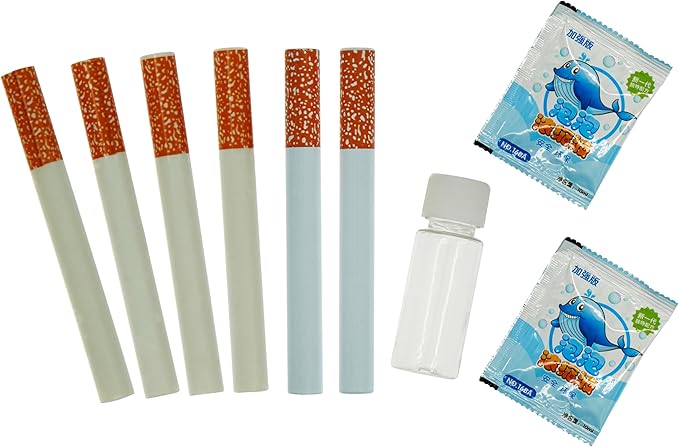 6-Pack Realistic Mini Cigarette Bubble Blowers – Novelty Stress Relief Toy Set for Adults, Funny Gag Gift & Party Favor