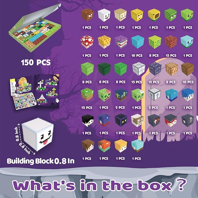 150 PCS Magnetic Building Blocks for Kids, Montessori Magnetic Toys, Build Zombie Island Set, STEM Toddler Sensory Building Blocks for Boys Girls 3 4 5 6 7 8 9 10th Birthday Gift