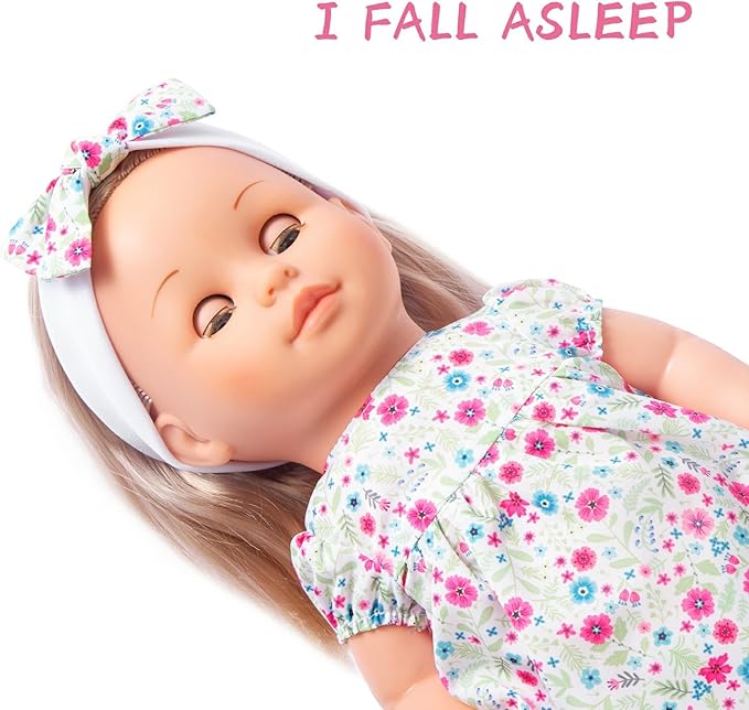 Mother Love Walking Dolls,16 Inches Interactive Baby Dolls, Baby Dolls with Hair, Singing and Walking Dolls for Girls,for 3+ Year Old Girls Gifts