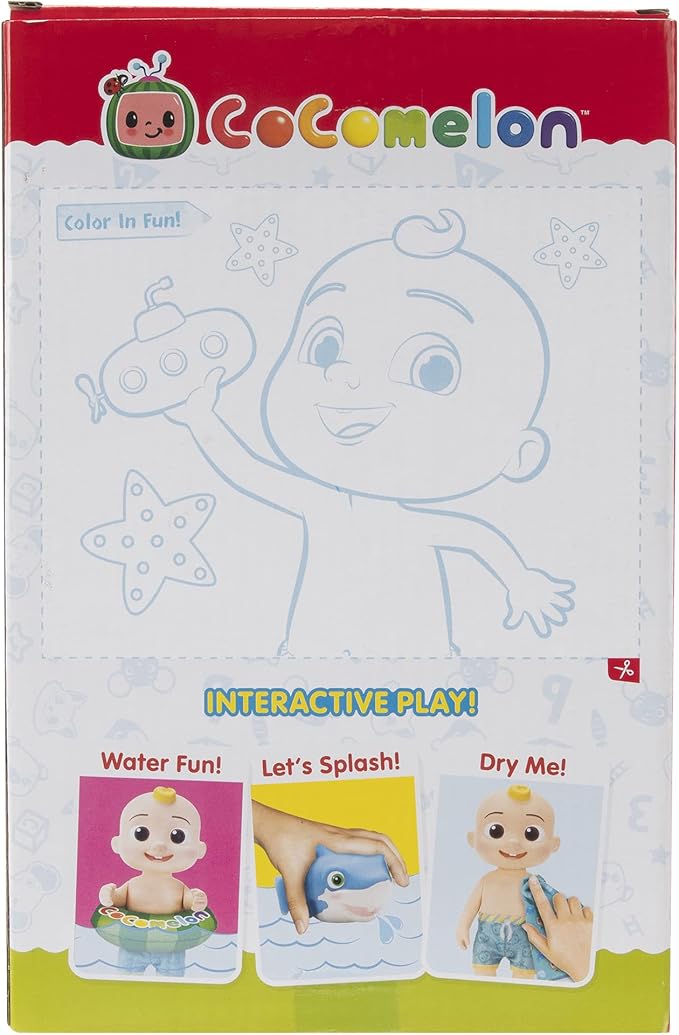 CoComelon - Splish Splash JJ Doll- with Shark Bath Squirter and Water Accessories Water Play - Toys for Kids and Preschoolers - Amazon Exclusive