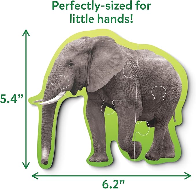 Skillmatics Step by Step Puzzles - 40 Piece Jigsaw & Toddler Puzzle, Montessori Educational Toy for Boys & Girls, Wild Animals, Travel Friendly, Gifts for Kids Ages 3, 4, 5 and Up