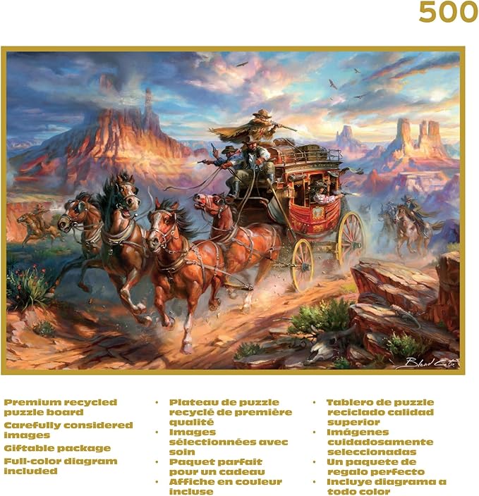 Buffalo Games - Gold - Blend COTA - Wild Wild West - 500 Piece Jigsaw Puzzle for Adults - Challenging Puzzle Perfect for Game Nights