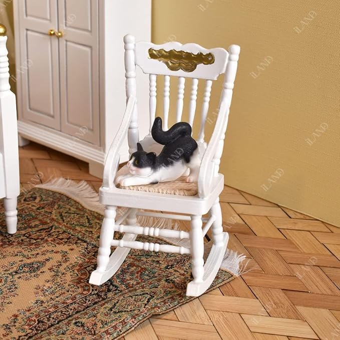 iland Cat Figurines,1/12 Scale Dollhouse Accessories,Realistic Mini Cat for Dollhouse Decor & Cake Toppers