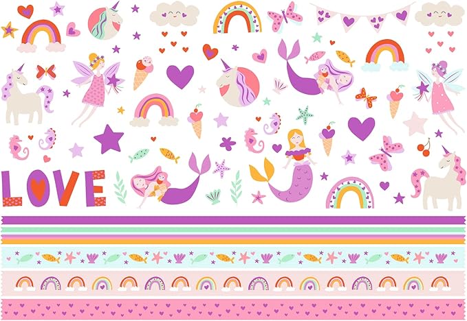 folia 49102 Craft Pad Glitter Everywhere with 27 Sheets of Craft Paper in The Format 24 x 34 cm, with Printed Photo Cardboard, Coloured Paper, Glitter Paper, Pre-Drawn Shapes and Stickers