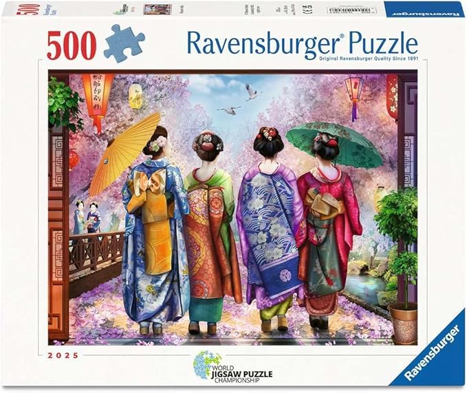 Ravensburger Blossom Walk 500 Piece Jigsaw Puzzle – Peaceful Garden Path Challenge, Relaxing Fun for Adults & Families