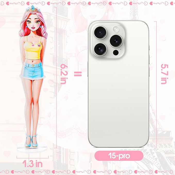 PainZieteg Magnetic Dress Up Dolls, Magnetic Princess Dress Up Paper Dolls, Magnetic Dress Up Dolls for Girls Ages 4-10 Learning Created Imagine Set Birthday Gift (Liz)