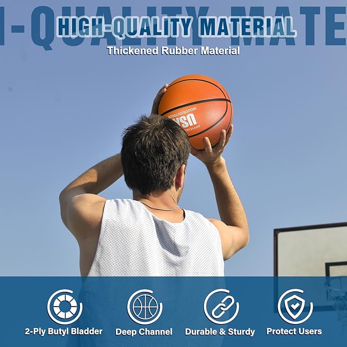 Libima 12 Pcs Rubber Basketball Official Size Bulk Streetball Multicolor Basket Ball with Pump Plain Basketball for Adult Youth Kid Indoor Outdoor Training Game Gift Back to School