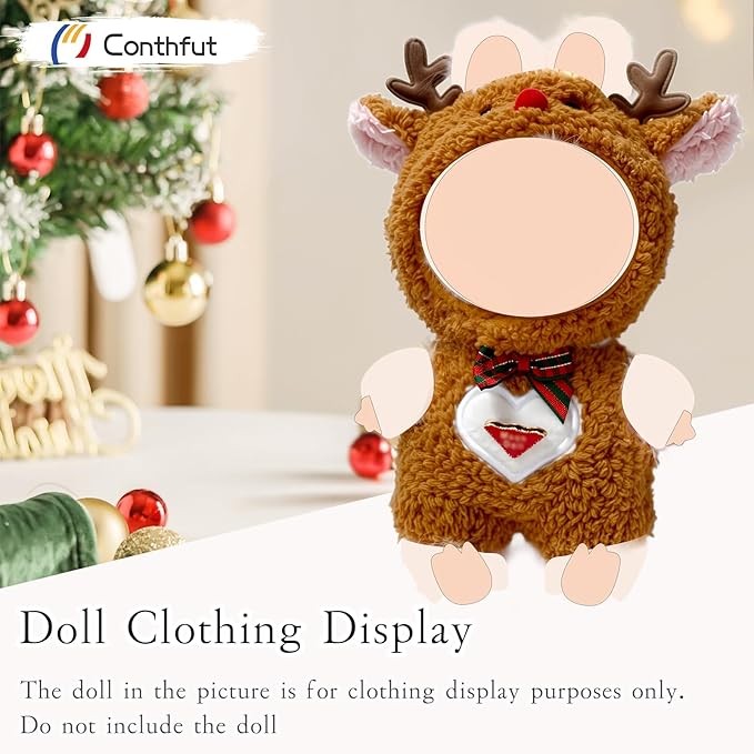 17cm Doll Clothes,Reindeer Outfit for Dolls Accessories,Clothes for Dolls Outfit,Christmas Clothes Set (No Doll)