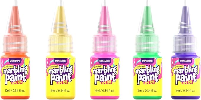 Dan&Darci Marbling Paint Art Kit for Kids - Arts & Crafts Gifts for Girls & Boys Ages 6-12 Years Old - Craft Kits Set - Gift Ideas Activities Toys Age 6 7 8 9 10 Year Olds - Marble Painting Sets