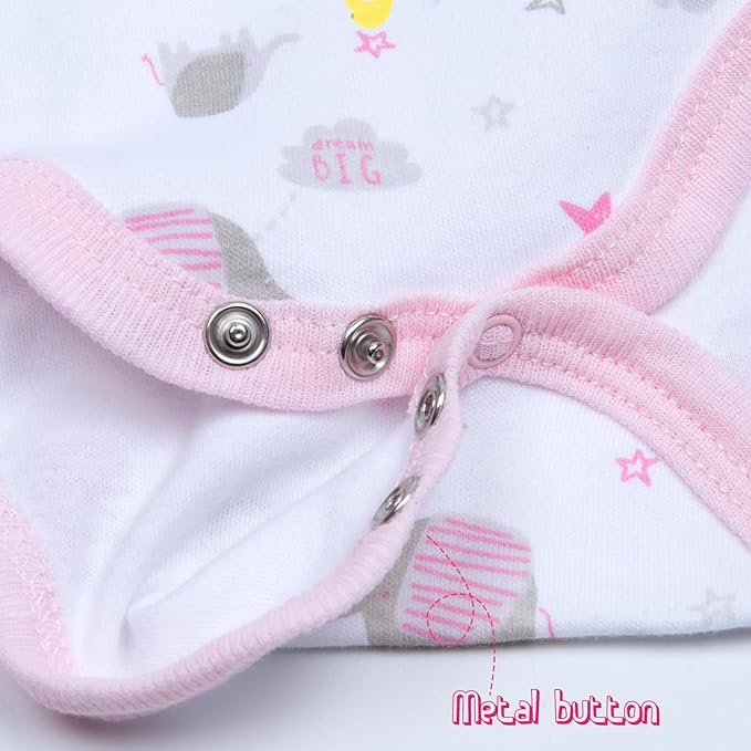4 pcs Reborn Baby Doll Clothes Set for 17-22 Inch Newborn Baby Dolls Pink Doll Outfits with Bodysuit Bib Socks Girl Doll Accessories