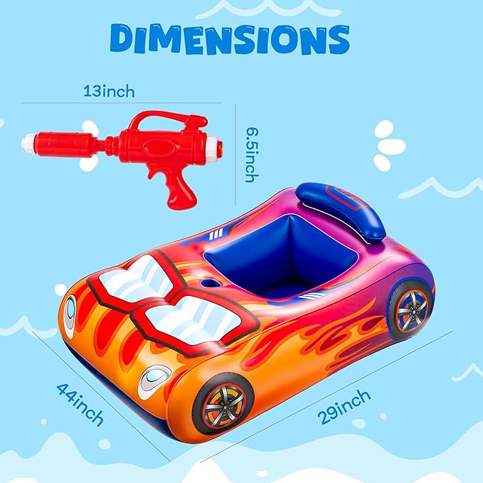 Pool Floats Kids with Water Gun Inflatable Pool Floats for Kids Ages 3-8 Outdoor Games Water Toys Summer Swimming Fun for Boys Girls