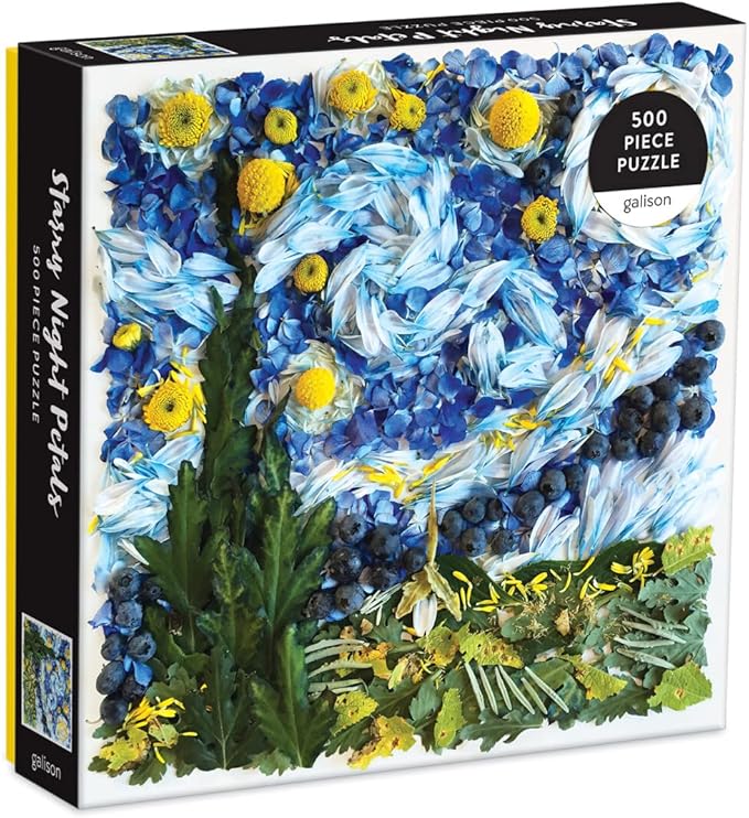Galison Starry Night Petals 500 Piece Puzzle from Galison - Beautifully Illustrated Jigsaw Puzzle of Van Gogh's Iconic Work, Fun and Challenging, 20" x 20", Unique Gift Idea