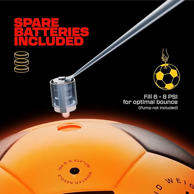 Light Up Soccer Ball - Glow in the Dark - NO 5 - Sports Gear Gifts for Boys & Girls 8-15+ Year Old - Kids, Teens Gift Birthday Ideas - Cool Boy Toys Ages 8 to 15 Glowing Night Activity