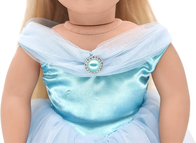 HWD Girls Doll Clothes and Accessories , Princess Costume , Wedding Dress , Party Gown Dress Fit 18 inch Dolls (Blue2)