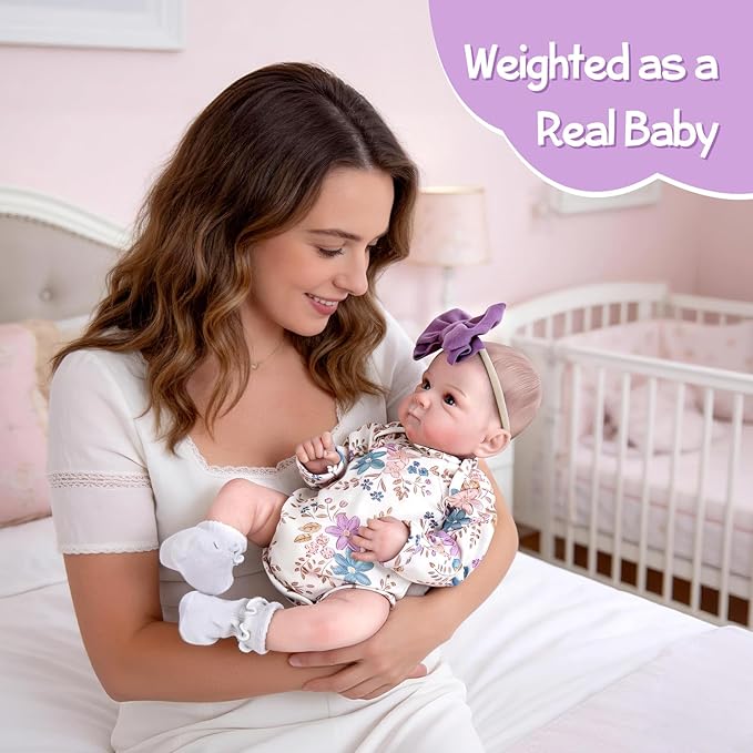 Aori Reborn Baby Dolls Lifelike 20 Inches - Realistic Newborn Girl Dolls with Feeding Toy Kit That Look Real, Nice Companion Gift Set for Kids, Grand-Parents