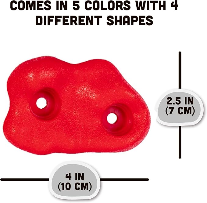 Squirrel Products Rock Climbing Holds for Kids, Deluxe Extra Large Climbing Rocks with Mounting Hardware - DIY Rock Wall Indoor & Outdoor Playground Accessories Wall Climbing Kit - Ages 3+