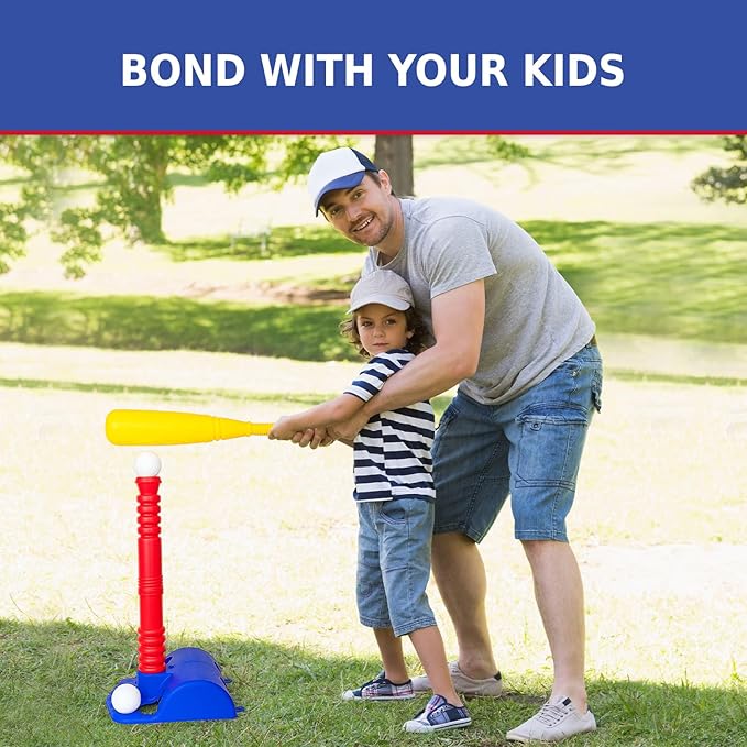 ToyVelt TBall Set for Kids 3-5, TBall Set Comes with 9 Balls, Best Toys Toys & Games, Ideal Tee Ball Set Birthday Gift for Boys and Girls, Great for Toddlers