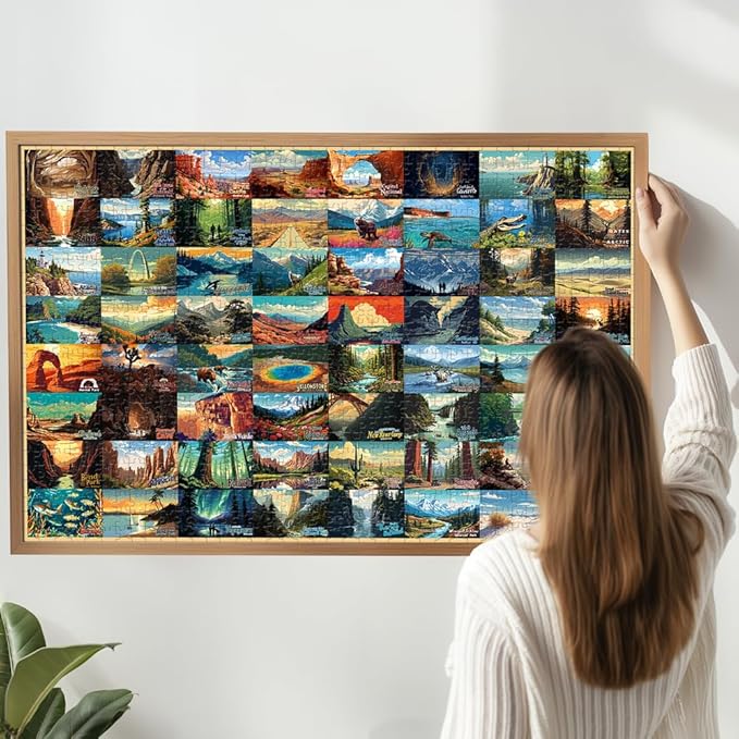 SHOXREM 1000 Pieces National Parks Jigsaw Puzzle - Vintage National Parks Puzzle for Adults, Perfect for Nature Lovers