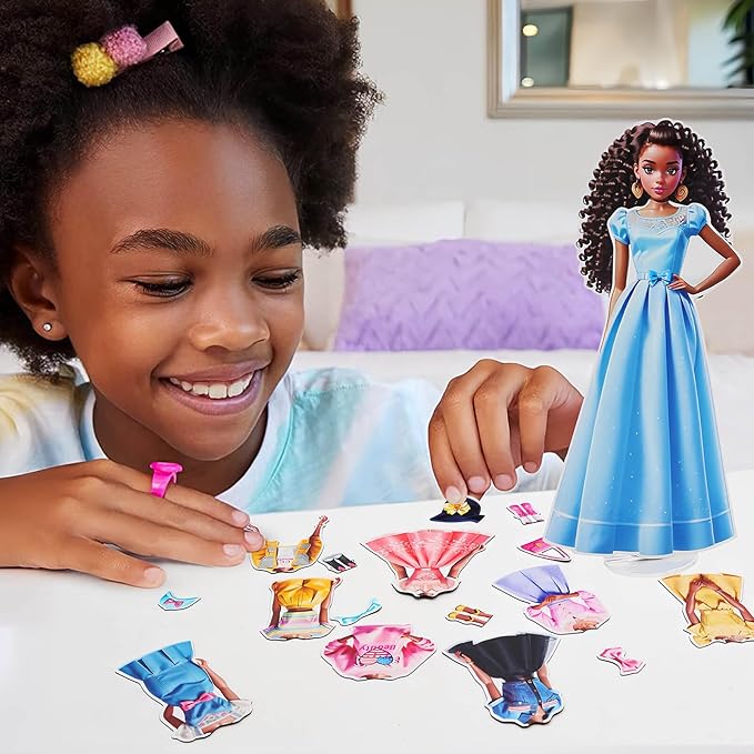 PainZieteg Magnetic Dress Up Dolls, Magnetic Princess Dress Up Paper Dolls, Magnetic Dress Up Dolls for Girls Ages 4-10 Learning Created Imagine Set Birthday Gift (May)