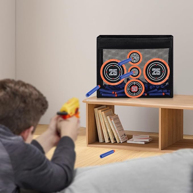 Toy Target Fits for Nerf Guns, Portable and Foldable Net Taget for Shooting Practice, with Mesh Netting for Outdoor or Indoor Play, Birthday or Party Gift (Target ONLY)