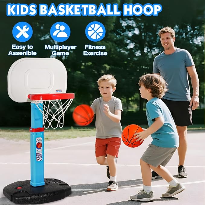 AOKESI Toddler Basketball Hoop Indoor for Age 1-3, Adjustable Kids Basketball Hoops Set, Mini Basketball Goal with Balls Outdoor Sport Poolside Game Birthday Toys Gifts for Baby Boys Girls 2 3 4 5