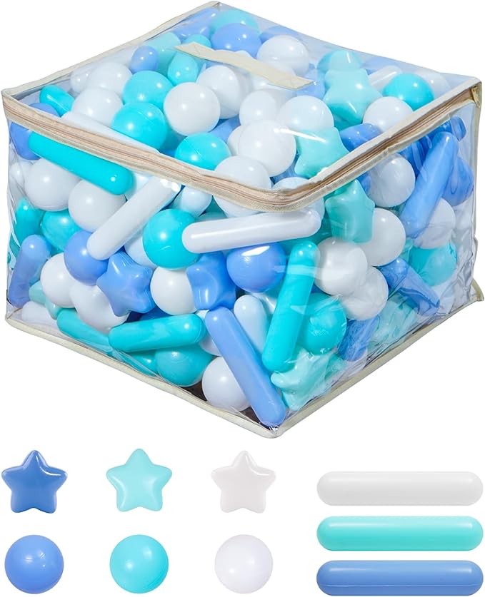 MoonxHome Ball Pit Balls for Toddlers, BPA Free Crush Proof Plastic Toy Balls for Ball Pit, Children's Pool Water Toys, Macaron Ocean Balls for Play Tent 2.15 Inch Pack of 100 200 500 800 1000