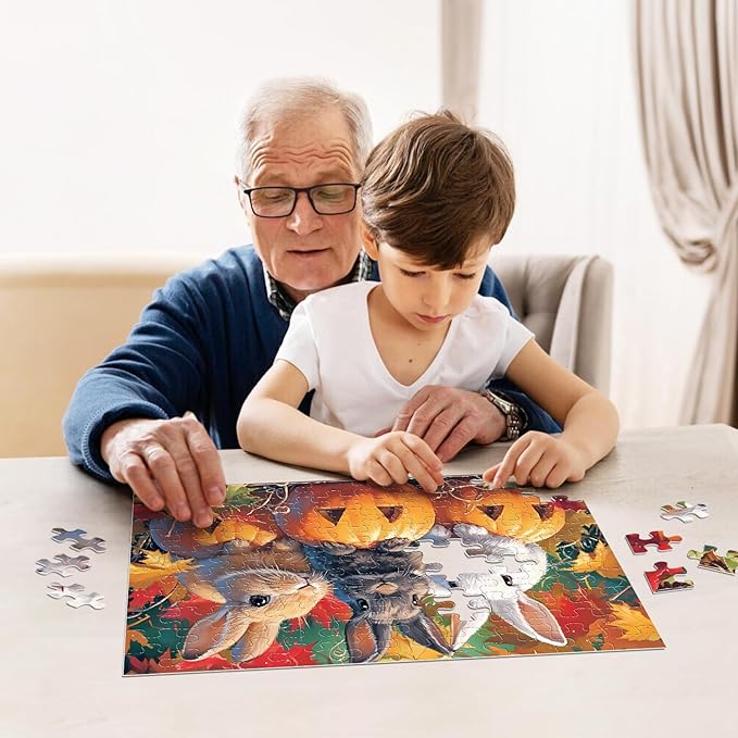 Jeacirio 4 Packs 100 Piece Puzzles for Kids Ages 4-6 - Lovely Animals Large Piece Jigsaw Puzzles for Seniors Educational Toys Gifts Kids Puzzle for 4 5 6 7 8 9 Year Olds Boys Girls