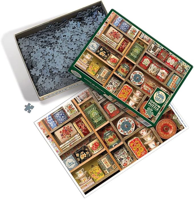Cobble Hill 1000 Piece Puzzle - Vintage Tins - Sample Poster Included