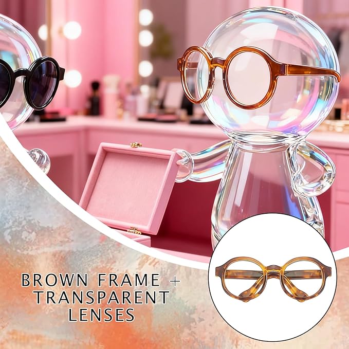 Set of 5 Mini Doll Glasses for 3.94-6.69 Inch (10-17 cm) Dolls, No Doll Include, Clear Lenses and Sunglasses, for Crafts, Dolls, Clothing Accessories