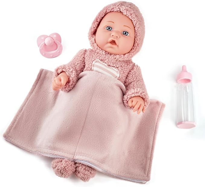 12 inch My First Baby Doll Toy playset with Accessories and Clothes in Gift Box, Ideal Gift for 3+ Years Old Girls Toddlers