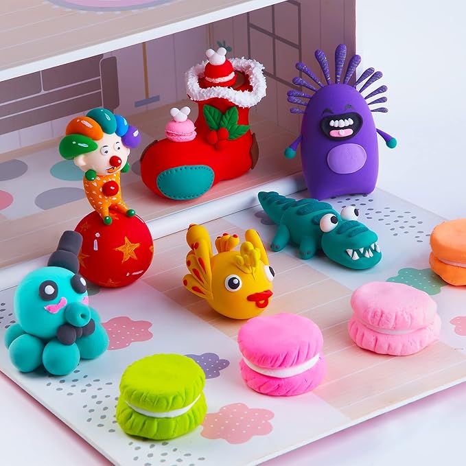 EDIFON Magic Modeling Clay, 24 Colors with Sculpting Tools, Non-Toxic Self Drying Soft Clay for Kids and Adults, Gift for Boys and Girls