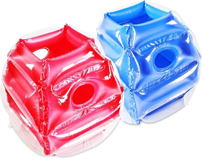 2 PC inflatable bumper for kids, bumper bounce ball for Kids, kid sumo Balls, Lawn game ball for child outdoor team gaming play for 3-12 ages (24 inch, blue+red)
