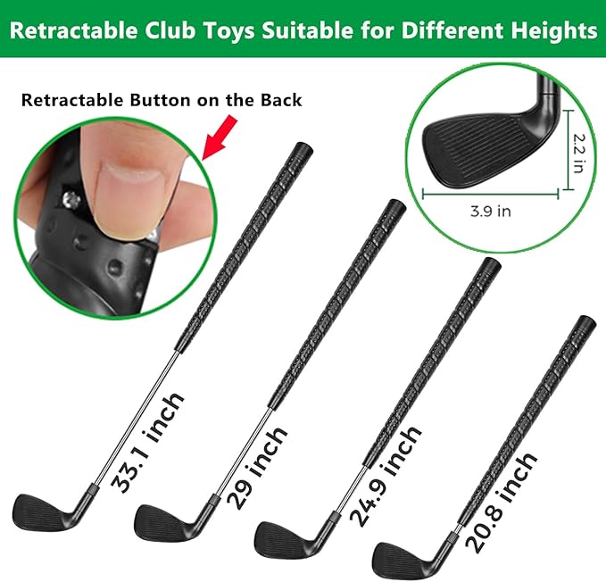 Golf Chipping Game, Play Portable Golf Target Practice Game Set, Fun Indoor & Outdoor Family Yard Game for Backyard, Beach, Parties, Office (2 Clubs & 10 Balls)