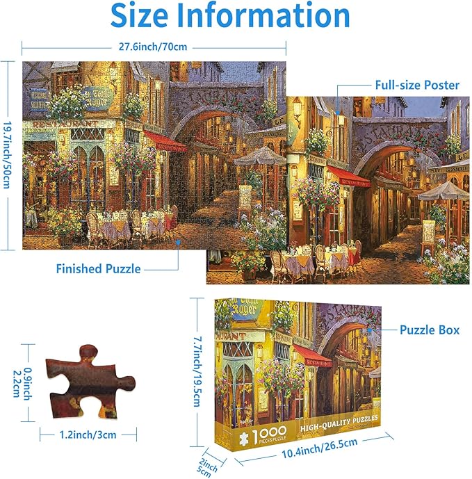 1000 Piece Puzzle for Adults Venice Puzzles for Adults 1000 Pieces Blooming Streets Jigsaw Puzzles 1000 Pieces Venice Street with Flowers Puzzle 1000 Pieces Venice Scene 1000 Piece Puzzle 1000 Puzzle