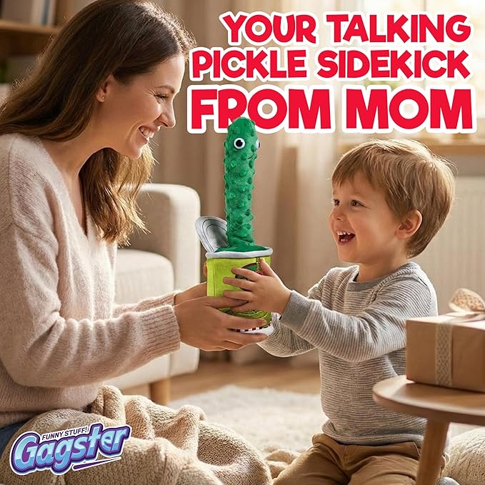 Gagster Dancing Pickle – Sings, Repeats What You Say & Tells Jokes – Hilarious Electronic Yodeling Pickle – Dance, Weird Random Stuff for Anyone Who Loves Funny Gag Gifts