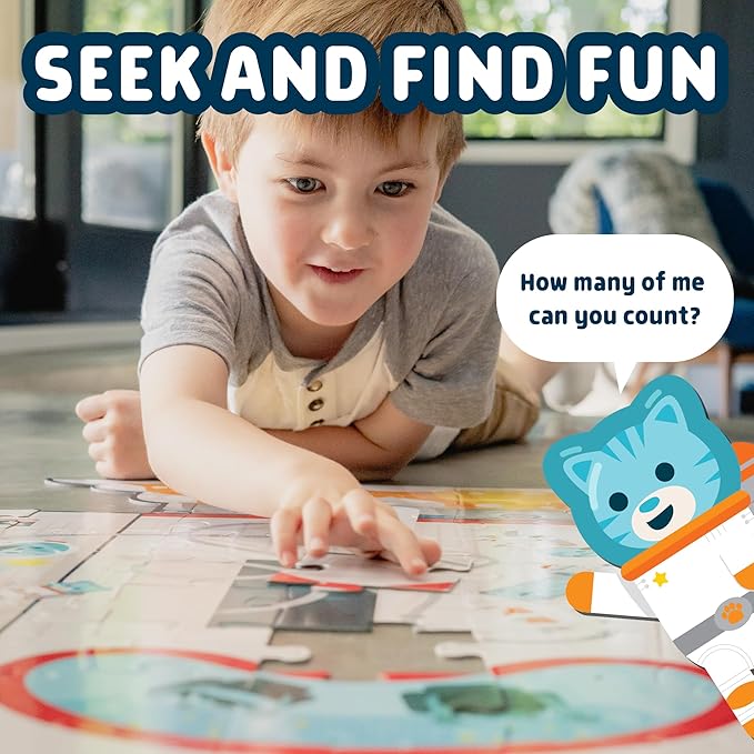Chuckle & Roar Dinosaur Glow Floor Puzzle 50 Piece Kids Puzzle - Giant 2 x 3 Foot Glow in The Dark Preschool Puzzle - Large Pieces for Ages 4+ - Educational Dinosaur Puzzle for Screen Free Time