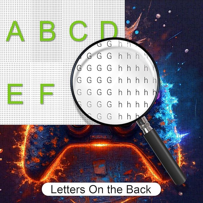 1000pcs Jigsaw Puzzle for Adults - Ice and Fire Gamepad Design, Large Puzzle Toy Adult Game Gift - Family Interactive DIY Game Room Decoration Brain Challenge Gift