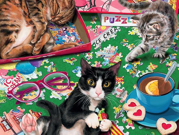 Buffalo Games – 750 Piece Cats Playtime Colorful Puzzle for Adults – Precision-Cut Pieces, Beautiful Artwork, and Hours of Relaxing Fun