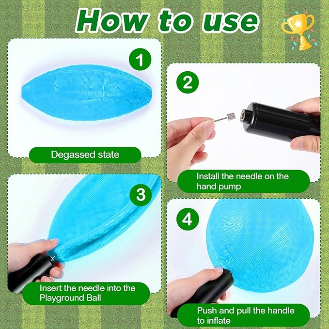 Jenaai 18 Pcs Sports Kickball Set Includes Playground Ball 5 Rubber Throw Down Bases Ball Pump Scoreboard Net Bag 10 Foul Line Cones for Adults Playground Backyard Game(10 Inch,Blue)