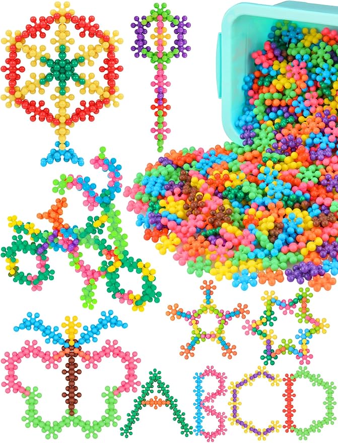 Rainbow Color Building Blocks Set – 600 PCS in 9 Bright Colors with Storage Box – Educational Construction Toy for Kids, STEM Creativity & Fine Motor Skills(Rainbow Colors)