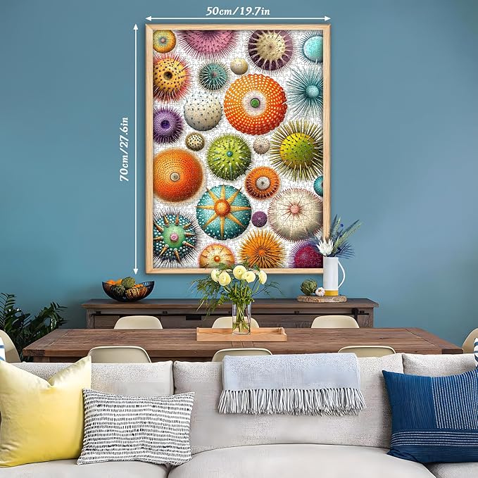 PICKFORU Colorful Sea Urchin Puzzles for Adults 1000 Pieces, Ocean Beach Puzzle, Challenging Puzzles for Adults, Nature Hard Jigsaw Puzzles