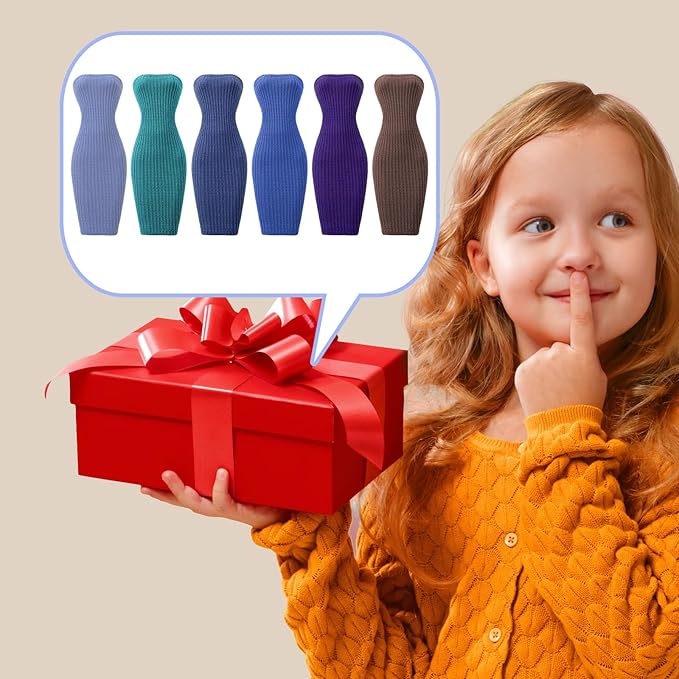 Bencailor 6 Pcs Doll Clothes and Accessories for 11.8 Inch Including Summer Tops Swimwear Robe T-shirt Dress Winter Coat Jacket Outfit Girl Birthday Gift(Bright Color,11.8 Inch Doll)