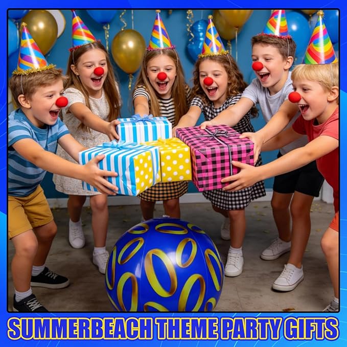 SCIONE 12 Pack 12 Inch Blue Inflatable Beach Balls for Retro Pool Toys Party Decorations, Birthday Favors & End of Year Class Gifts