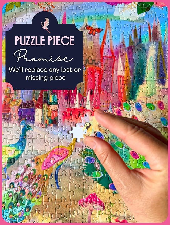 Elena Essex Jigsaw Puzzles 1000 Pieces - Peacock Castle, Puzzles for Adults 1000 Pieces, 1000 Piece Puzzle, Colorful Cool Dream Art Magical Puzzle, Size 28x20 inches