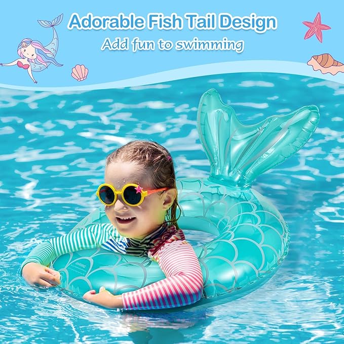 MoKo Inflatable Swimming Ring, Cute Pool Float Tube Decorations Swim Tubes Outdoor Pool Beach Water Floats Party Supplies Floaties