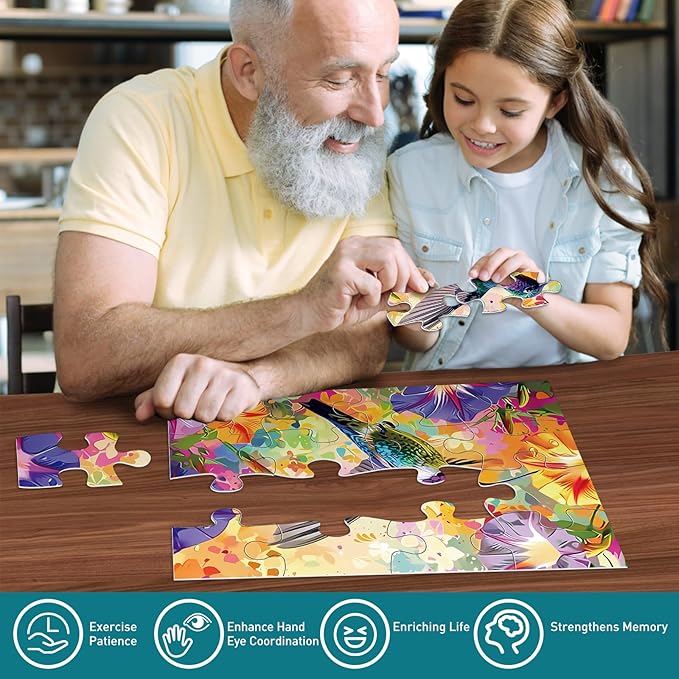 6 Pack 16 Piece Dementia Puzzles for Elderly Large Piece Puzzles Alzheimers Dementia Products and Activities for Seniors Puzzles Easy Cognitive Games Gift for Seniors Elderly Adults in Nursing Home