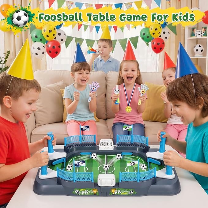 Soccer Board Game for Kids, Mini Foosball Table Game, Portable Tabletop Interaction Pinball Sports Game Toy, Indoor Family Playroom Party Birthday Toy Gift for 3 4 5 6 7 8-12 Year Old Boys Girls