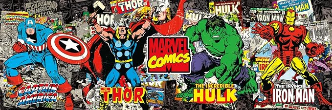 Buffalo Games - Marvel Comics - 4 in 1 Multipack Comics Collection - Jigsaw Puzzle Bundle for Adults - Three 300 Piece Puzzles and One 500 Piece Panoramic Puzzle